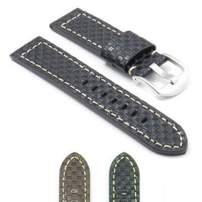 DASSARI Azure p400 Carbon Fiber Leather Strap Gallery