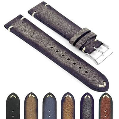 Gallery DASSARI Patina ds6 Distressed Italian Leather Strap.